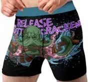 Butt Cracken Underwear Mens Small 28-30 Fun Novelty Kraken Gift Adult