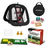Pop-Up Golf Chipping Net - Ultimate Target 1 Black Net+ 2 Mats+ 12 Balls Combo