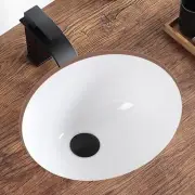 Small Oval Undermount Bathroom Sink 15.4"x13.2" - White Ceramic