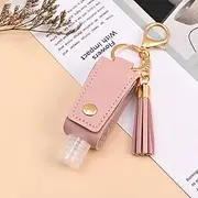 T-Shaped Hand sanitizer Tassel Key Chain Antibacterial Disinfectant Leather case Key Ring Pendants