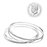 Coin Holders for Half Dollar, 100 Pack Coin Storage Cases for Collectors, Pla...