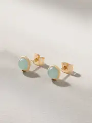 [OLE LYNGGAARD COPENHAGEN] OLE LYNGGAARD COPENHAGEN - Lotus 18-karat Gold Aquamarine Earrings - One size One size Gold