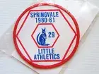 VINTAGE SPRINGVALE LITTLE ATHLETICS EMBROIDERED SOUVENIR PATCH WOVEN CLOTH BADGE