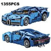 1355 Pcs Brick Works Bugatti Racing Sports Car Legos Toy MOC