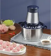 Multi-Function Stainless Steel Stuffing Mixer, Household Electric Food Mixer Large Capacity Fully Automatic Meat Grinder for Meat/Fish/Vegetable/Baby Food,3.3 catties