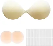 [XIWCAFC] Adhesive Bra, Push-Up, Backless Bra, Adhesive Bra, Large Bust, Strapless Bra, Sticky Bra, Invisible Bra, Self-Adhesive Bra, Strapless Bra, Push-Up Bra, Bra without Straps, Women, Breathable