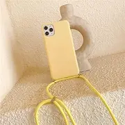 Crossbody Necklace Strap Lanyard Cord Silicone Phone case for iPhone 14 13 12 Pro Max 11 Pro Max X XR XS Max 6S 7 8 Plus Cover,Yellow,for iPhone XR
