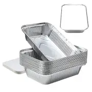Disposable Aluminium Silver Foil Containers with Lid - 750ml (Pack of 75) KU