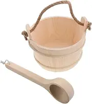 Zerodeko Sauna Suit Spa Sauna Room Accessories Set Wood Bucket and Ladle for Bath Soaking