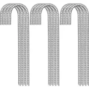 12 Pcs Growneer 12” Steel Rebar Metal Stakes Heavy Duty J-shape Camping Tent