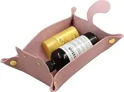 Ghjkldha Pu Leather Organizer Storage Tray, Cat Shape Foldable Leather Tray,31.7 * 22.5 * 17.5cm/12.48x8.86x6.89in Portable Folding Dice Rolling, for Like Phone, Wallet, Keys,