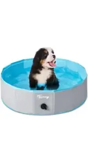 Toozey Dog Pool 31.5" x 7.9" Slip-Resistant Kiddie Pool Foldable PVC Dog Pet SMA