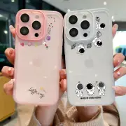 For iPhone 16 15 Pro Max 14 13 12 11 Astronaut Pattern Silicone Clear Case Cover