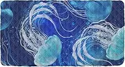 Blue Jellyfishes Swimming Underwater Toddler Bed Sheet Portable Waterproof Cot Sheet for Sleeper Travel Bed for Children Cots Sleeping 50'' x 25'' (Sheet,Bed Not Included)