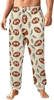 [Generic] Men's Sweatpants, Football and Wreaths in Retro Style-15, Polyester Joggers, Sweatpants Jogging Pants for Workout Running