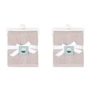 2x Little Haven Cellular Natural Cozy/Comfort Gentle Style Baby Blanket 90cm