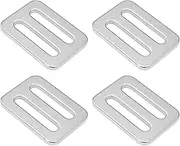 ECSiNG 4pcs Stainless Steel Webbing Double Hole Buckle Sliding Buckle 35x25x2.8mm Inner Hole 26x5mm Used for Backpack Gold Clothing Luggage Fasteners