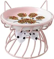 Dog Bowl Raised Cat Bowls for Indoor Cats,Iron Stand Pet Feeder Elevated Dog Bowls - Ergonomic Food Bowl, Vomiting Wide Mouth Raised Feeding Bowl for Home, Cattery, Cats, Dogs, Puppies