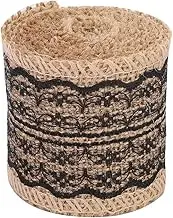 Linen Lace Roll Beautiful Lace Ribbon DIY Craft Accessories for Weddings Parties Gift Wrapping Home Decoration Black White Green Orange 2m 6.2cm 5 Rolls (Black)