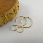Gold filled earring wires for jewelry making, round with a large loop, ear hooks