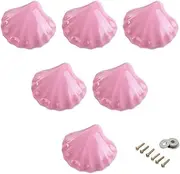 Lovely Ceramic Knob Shell Knob for Kid's Room Furniture Cabinet Handles Ceramic Drawer Pull Kitchen Drawer Pulls 6 Pack