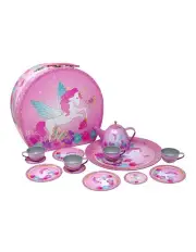 [Pink Poppy] Unicorn Rainbow 15 Piece Tin Tea Set