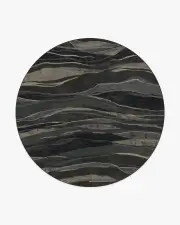245' Round | Machine Washable Runner Rug | Kid & Pet Friendly | Indoor Rug | Architectural Digest Maren Stone Blue Tufted Rug | Ruggable