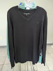 NWT MEN'S TRAVIS MATHEW V-GUILE SWEATER, SIZE: L, COLOR: BLACK (M10)