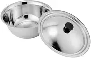 Ciieeo Sturdy Stainless Steel Soup Basin Rustproof Lard Bowl Multi-use Food Storage Dough Bowl Easy Cle