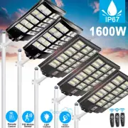 Commercial 99000000000LM Solar Street Light IP67 Dusk Dawn Road Lamp+Pole+Remote