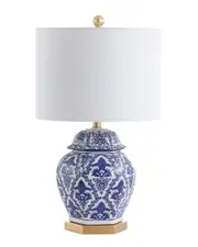 JONATHAN Y Gretchen 25in Ginger Jar CeramicMetal LED Table Lamp