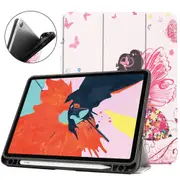 For iPad Air 10.9in (2020) Case, Drawing PU Leather Cover, 3-Fold Stand, Sleep/Wake Function, Pen Slot, Elf Girl