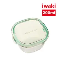 在飛比找momo購物網優惠-【iwaki】耐熱玻璃方形微波保鮮盒200ml(綠色)