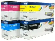 Brother GENUINE TN-251 TN255 Toner Cartridge CMYBK 4 Color Set Yield 2,200 Pages