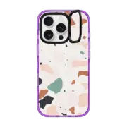 iPhone 16 Pro Impact Ring Stand Case MagSafe Compatible Terrazzo with Opaque Background