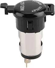 Car Cigarette Lighter 12V / 24V Cigarette Lighter Splitter Universal Automotive Plug Socket with Waterproof Cover for Motorcycle Car Truck Boat