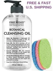 DEEP CLEANSING Oil Facial Makeup Cleanser Natural W/ 3 Sponges GRAPE SEED OIL