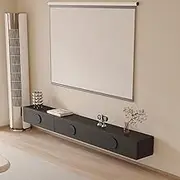Wall Mounted TV Cabinet Floating Shelf for Audio/Video Components - Entertainment Center Storage Unit With Display Console for TVs