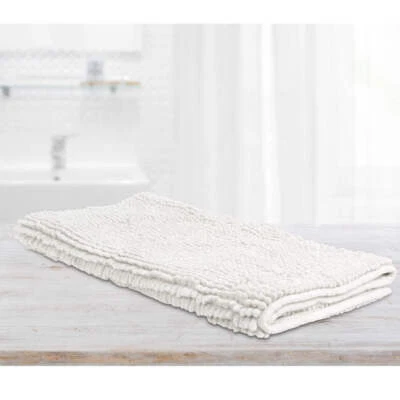 NNEDSZ Toggle Microfiber Bath Mat Large White