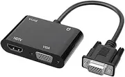 VGA to HDTV + VGA Converter Computer Connect Monitor Tv Dual Screen with Display Adapter Cable with Power Converter Computer Spare Parts Parts