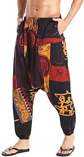 [AITFINEISM] Mens Cotton Baggy Hippie Boho Gypsy Aladdin Yoga Harem Pants