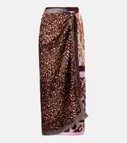 [Dries Van Noten] Dries Van Noten Scarfy printed silk wrap skirt One Size multicoloured