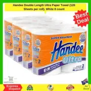 Handee Ultra Double Length Paper Towel 8 Rolls 120 Sheets Per Roll White