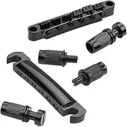 UPKOCH 1 Set Bridge Saddles Electric Guitar Accessories Installation Replacement Chrome Luthier Tools Tailpiece for Electric Guitar Electric Guitar Part Guitar Parts Metal Black