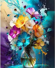 Flowers Paint by Numbers for AdultsFlower Paint by Numbers Kit on CanvasPaint