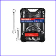 Durable Chrome Vanadium 32-Piece Wrench Set with Anti-Slip Organizer Tray