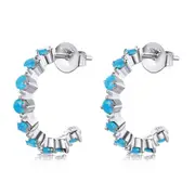 Sterling Silver Semi Circle Stud Hypoallergenic Earrings