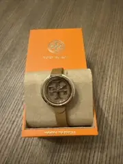 Tory Burch Gold & Brown Luggage Leather Miller Ladies Watch TBW6201