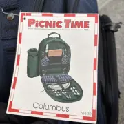 Picnic Time Columbus Picnic Backpack In Blue Utensils, Plates, Wine, Insulated