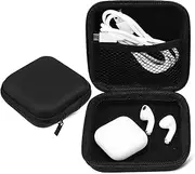 LABRIMP 2Pcs Earphone Storage Bag Small Electronic Organizer Pouch with Mesh Pocket Compact Carrying Case for Travel and Work Protects Cables Power Bank and Gadgets